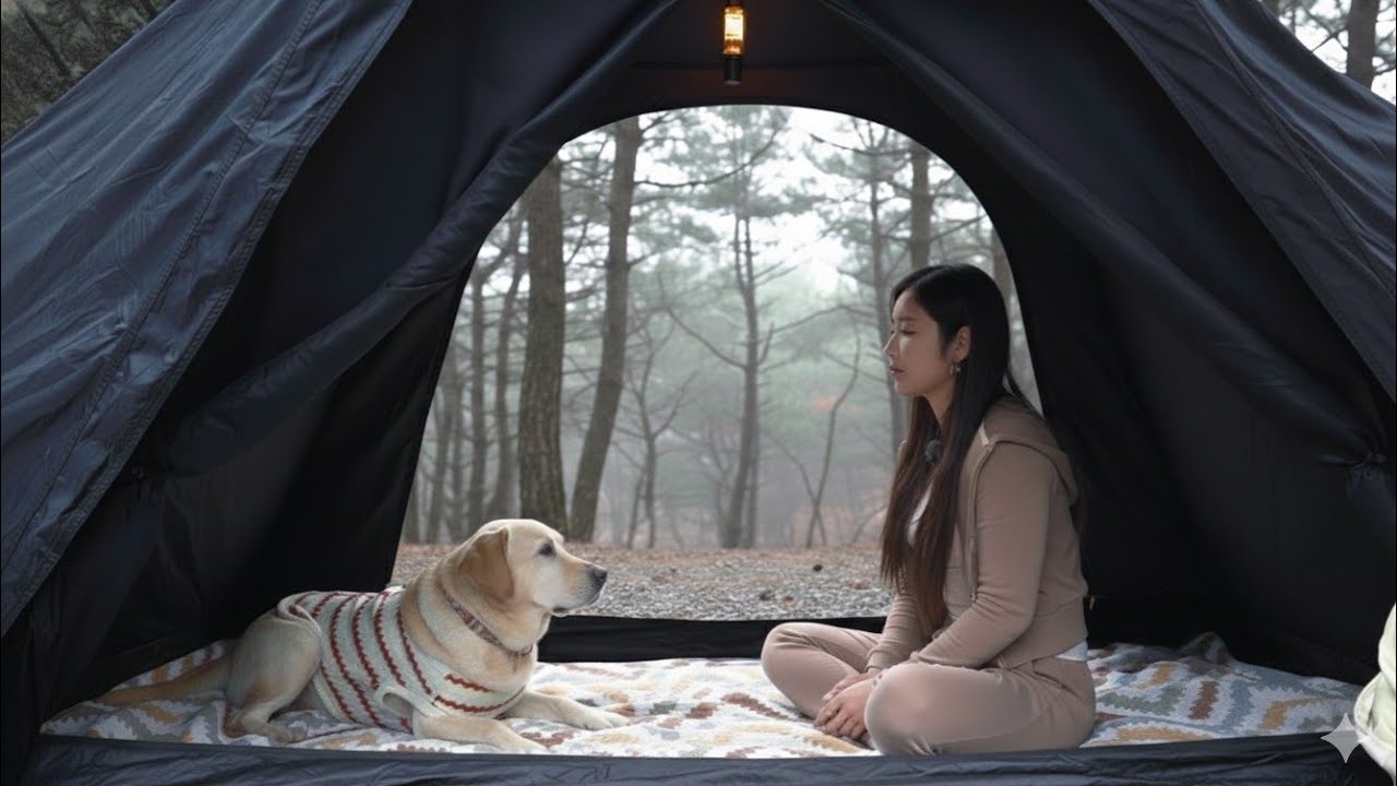 숲속에서 두부랑 조용히 쉬고 왔습니다, 모닥불에 장어구이 썸네일