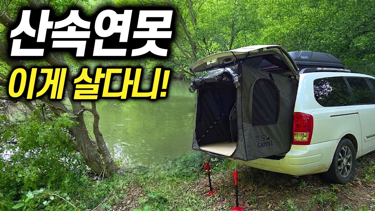 깊은 산속 연못에 말도 안 되는 생명체가 살고 있었다. 먹어볼까? - 명랑가족 썸네일
