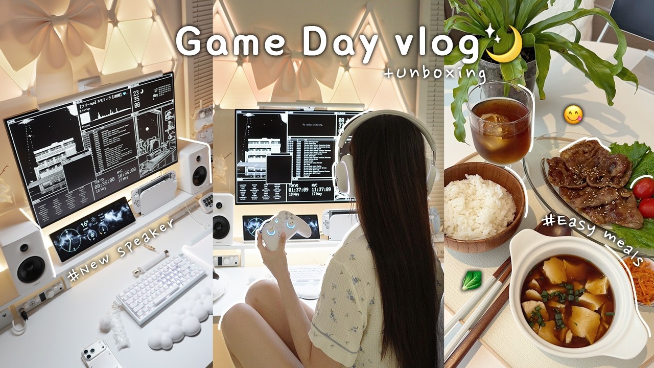 Game vlog🎮| 힐링게임으로 치유하는 밤🌙초여름 간단 자취요리🍳| 에디파이어 M90 언박싱 | Mixtape, Hozy 플레이📼 - Annmir_channel 썸네일